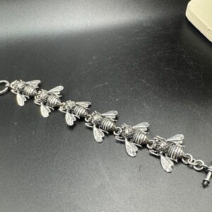 Sterling Silver Bee Bracelet 7.34 inches